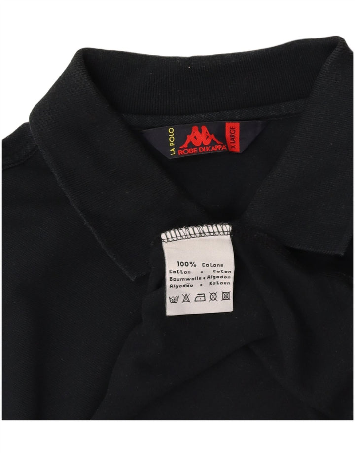 KAPPA Mens Polo Shirt XL Black Cotton