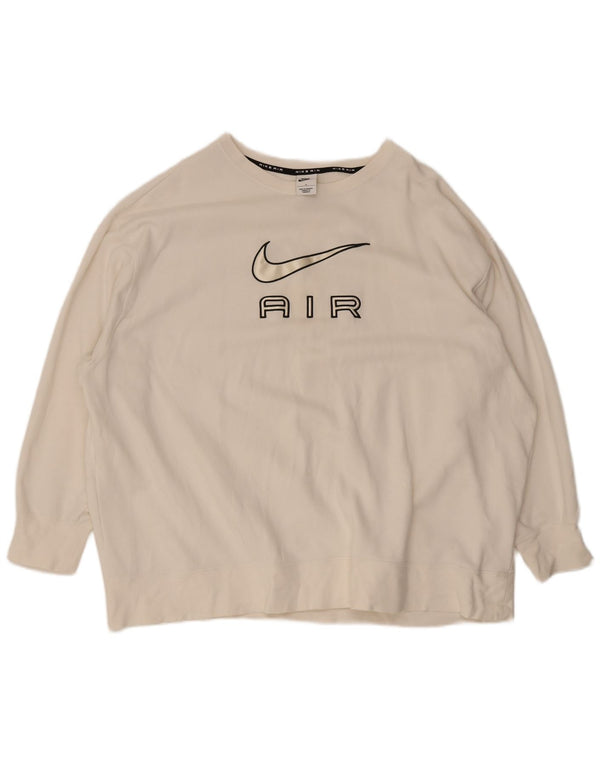 Nike Mens Oversized Graphic Sweatshirt Jumper 3XL White Cotton