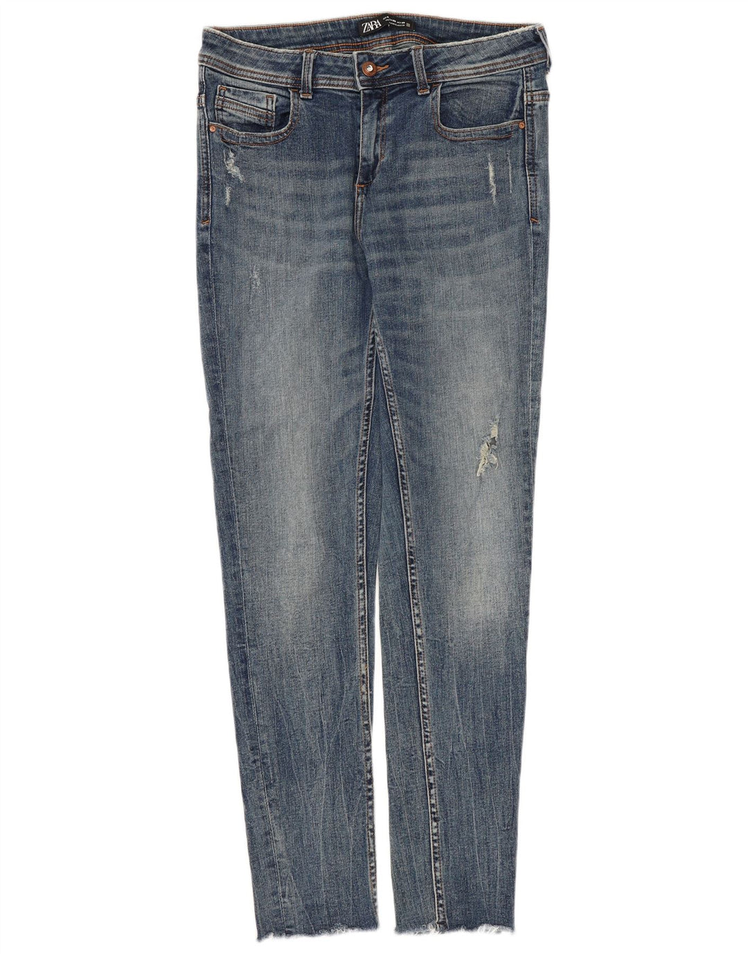 Zara Womens Distressed Skinny Jeans EU 40 Medium W30 L28 Blue