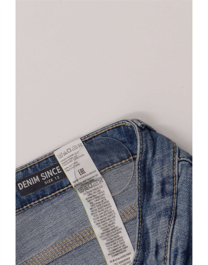Marks & Spencer Short en jean vieilli pour femme UK 12 Medium W30 Bleu Coton