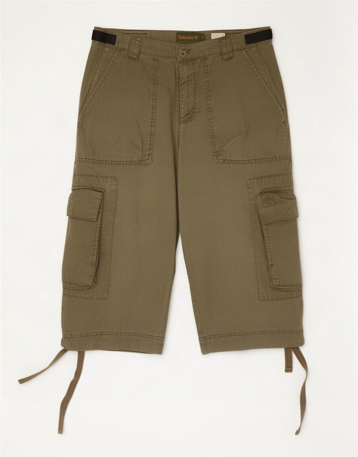 Timberland Herre Cargo Bermuda Shorts W32 Medium Khaki Bomuld