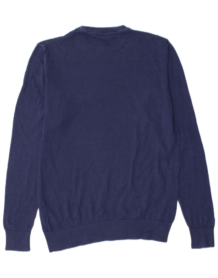 Maglione maglione girocollo da uomo Gas cotone medio blu navy