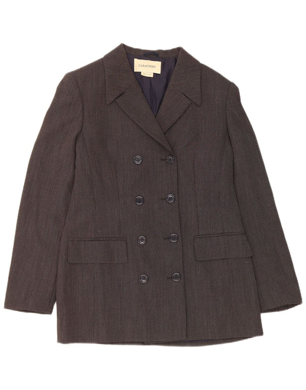 Caractere Damen Zweireihiger Blazer Jacke UK 12 Mittelgrau