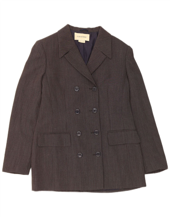 Caractere Damen Zweireihiger Blazer Jacke UK 12 Mittelgrau