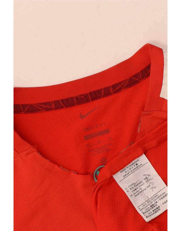 Ανδρικό κοντομάνικο γραφικό μπλουζάκι Nike με μεσαίο κόκκινο πολυεστέρα