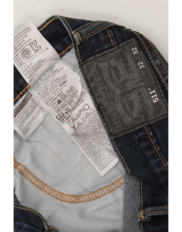 Levi's Mens 511 Slim Jeans W32 L32 Navy Blue Cotton