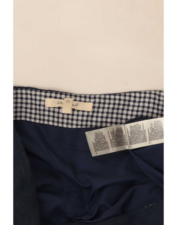 White Stuff Lige nederdel til kvinder UK 12 Medium W32 Marineblå Geometrisk