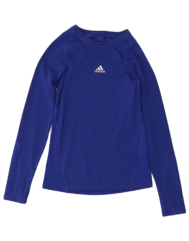 Top Adidas Climacool da ragazzo a manica lunga 11-12 anni in poliestere blu