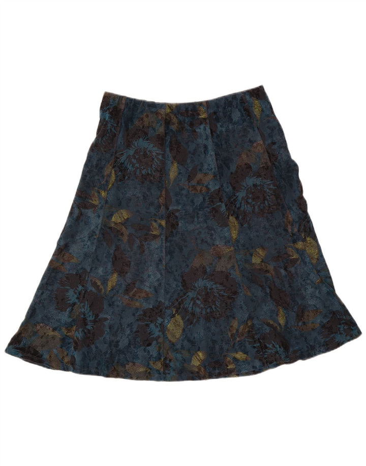 Marks & Spencer Womens A-Line Skirt UK 12 Medium W30  Blue Floral Polyester