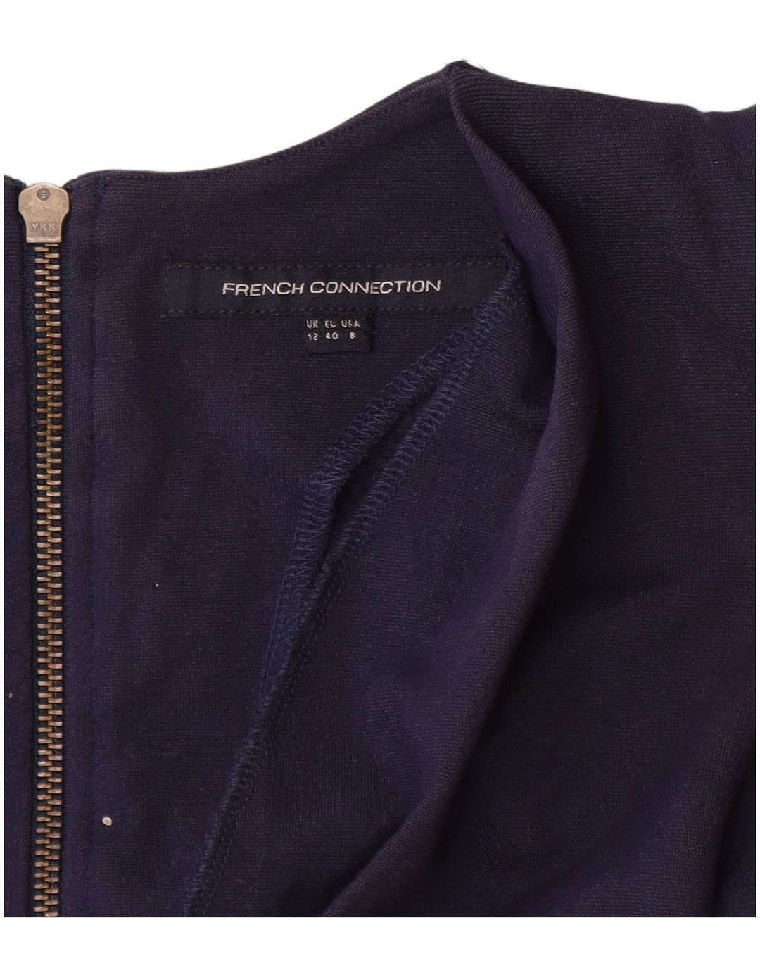 French Connection Womens 3/4 Sleeve Sheath Dress UK 12 Medium Navy Blue