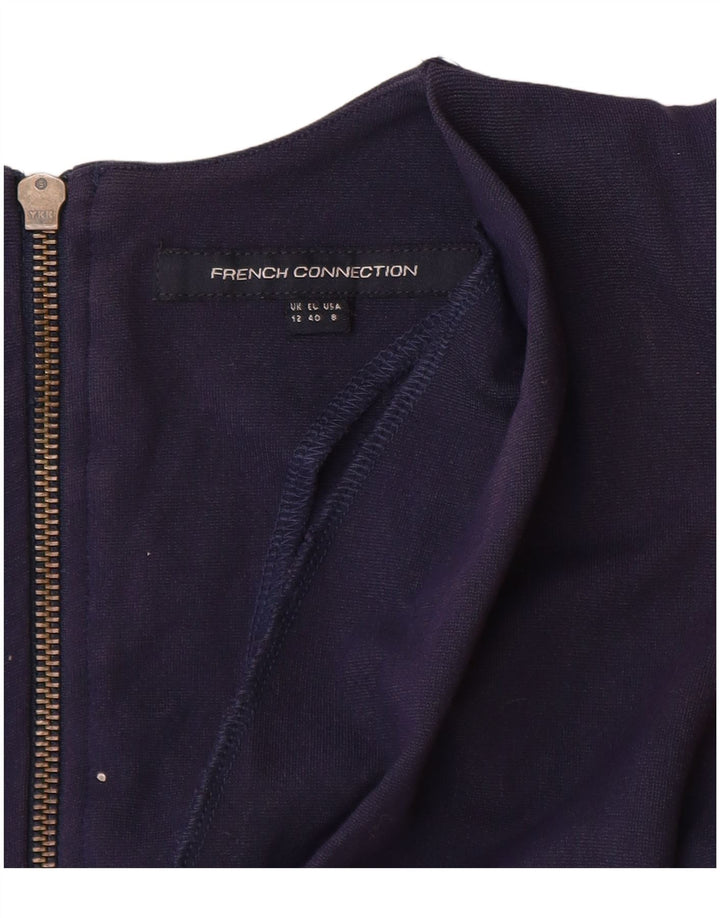 French Connection Womens 3/4 Sleeve Sheath Dress UK 12 Medium Navy Blue