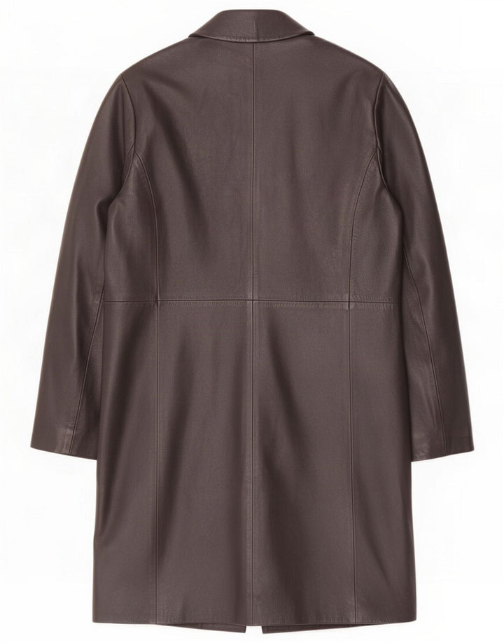 Abrigo de cuero para mujer Marks & Spencer UK 44 Medium Black Classic