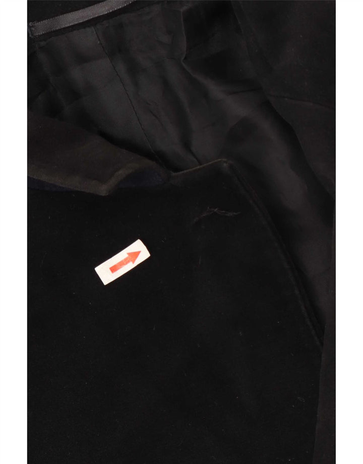 Massimo Dutti Mens Overcoat EU 48 Medium Black Cotton