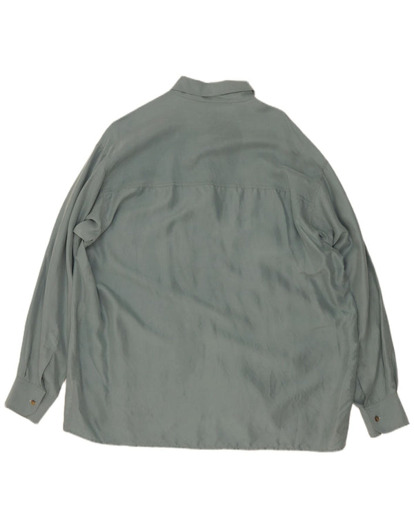 Vintage Mens Shirt XL Green Silk