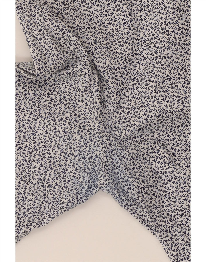Zara Mens Slim Fit Shirt Medium Blue Floral Cotton
