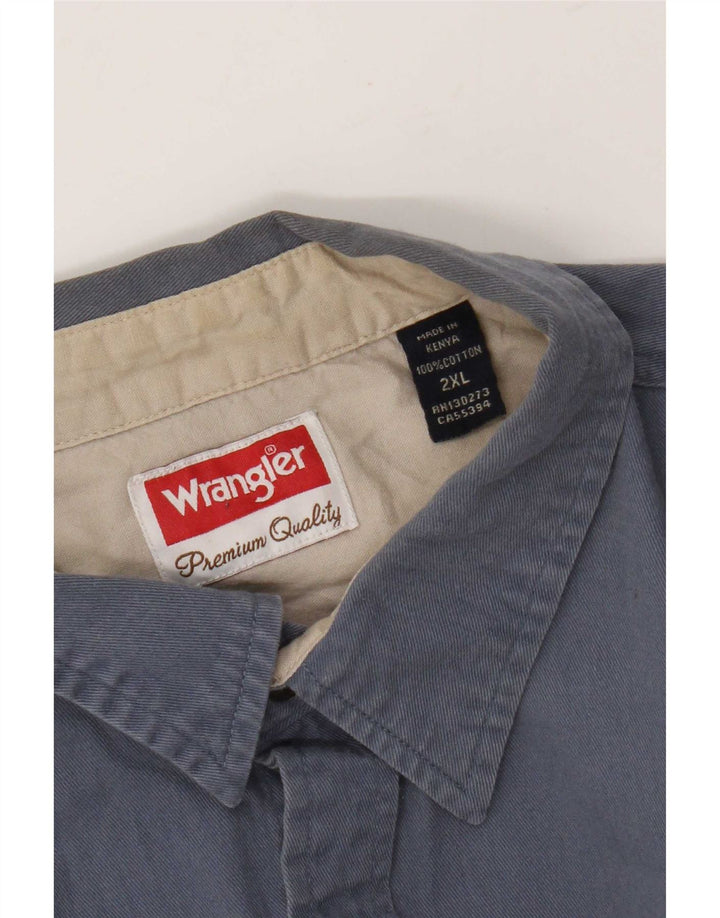 Koszula męska Wrangler 2XL, niebieska, bawełniana