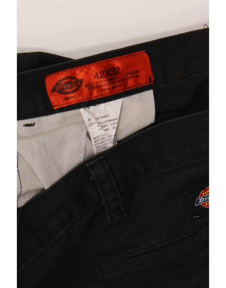 Calças cargo retas masculinas Dickies W42 L32 poliéster preto