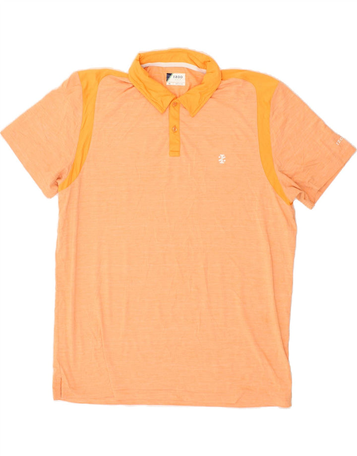 IZOD Mens Golf Polo Shirt XL Orange Flecked Polyester Vintage Izod and Second-Hand Izod from Messina Hembry 