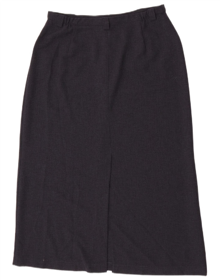 Marks & Spencer Womens Midi Skirt UK 16 Large W32  Navy Blue Polyester