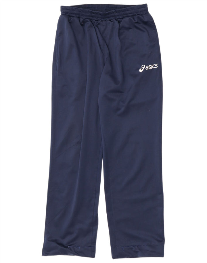 Asics Boys Tracksuit Trousers 13-14 Years Large Navy Blue Polyester