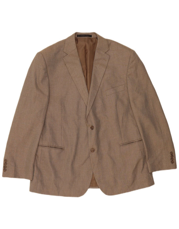 Marks & Spencer Mens 2 Button Blazer Jacket UK 46 XL Beige Polyester