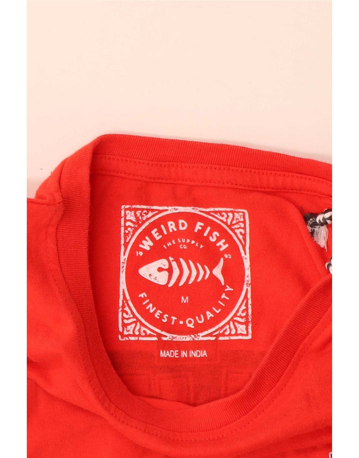 Weird Fish Mens Graphic T-Shirt Top Medium Red Cotton