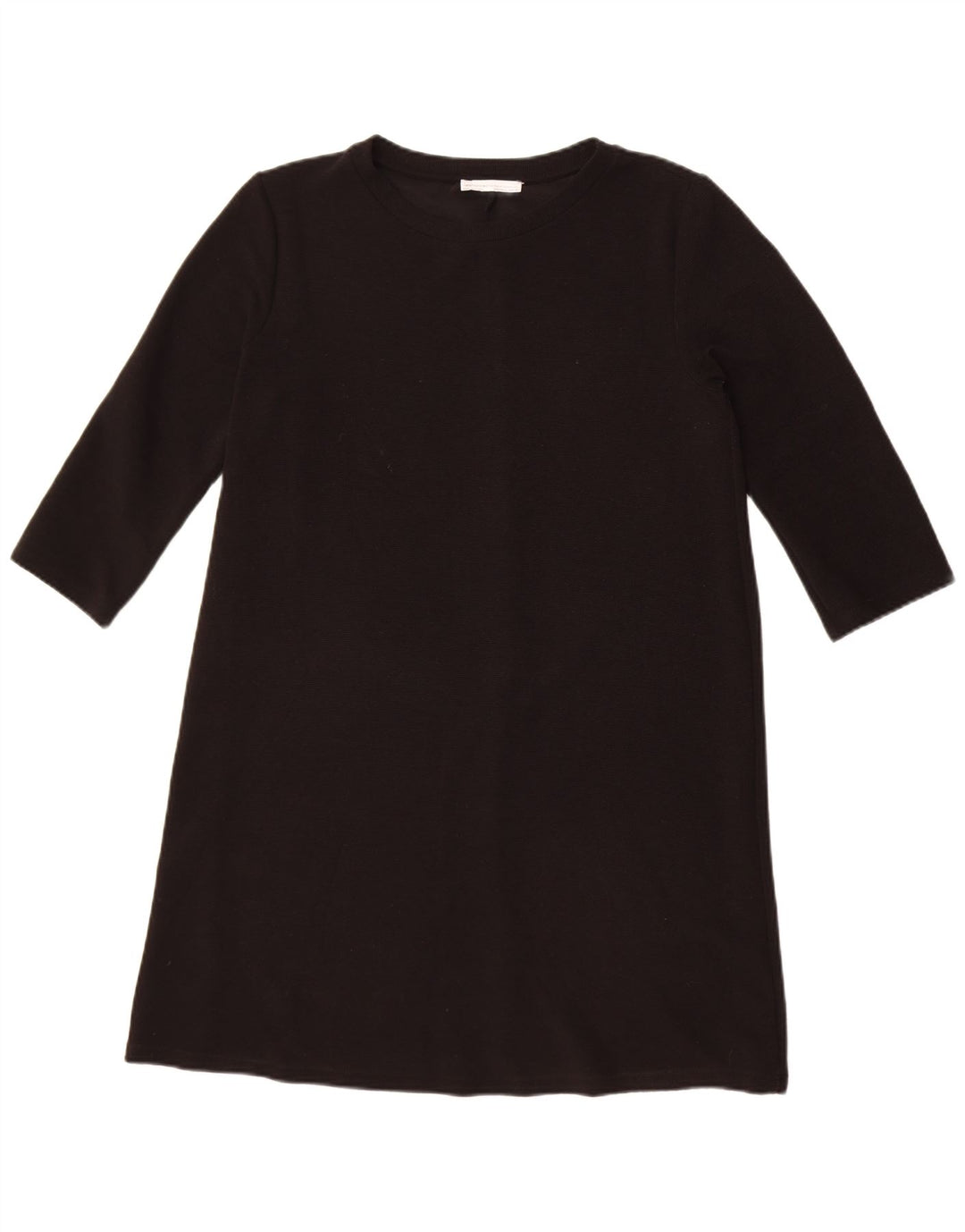 Zara Womens 3/4 Sleeve Shift Dress UK 14 Large Black