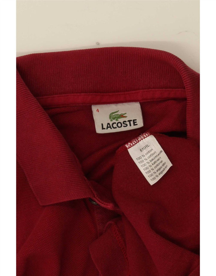 Lacoste Herren-Poloshirt, Größe 4, mittelrote Baumwolle