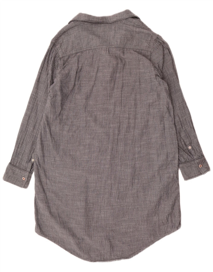 Levi's Womens Pullover Shirt Dress UK 16 Large Grey Pinstripe Cotton