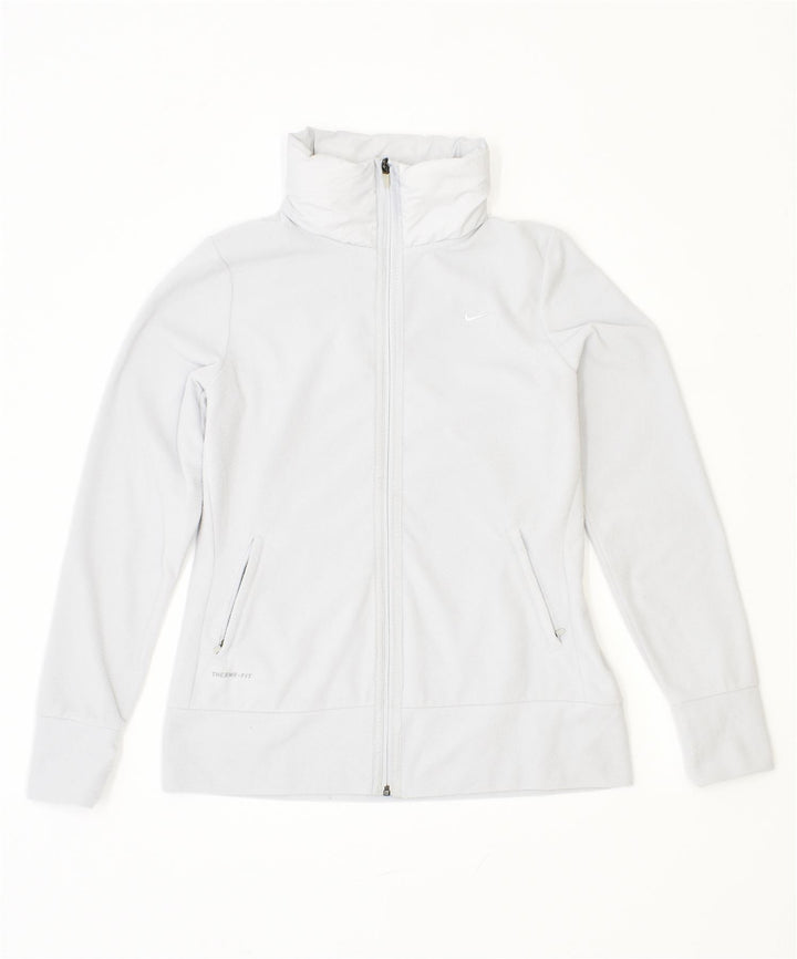Giacca in pile NIKE Therma Fit da donna UK 14 Large Grigio Poliestere