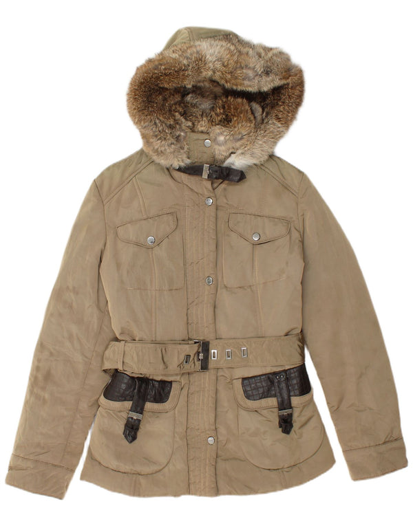 Mabrun γυναικείο μπουφάν με κουκούλα IT 44 Medium Beige Polyamide