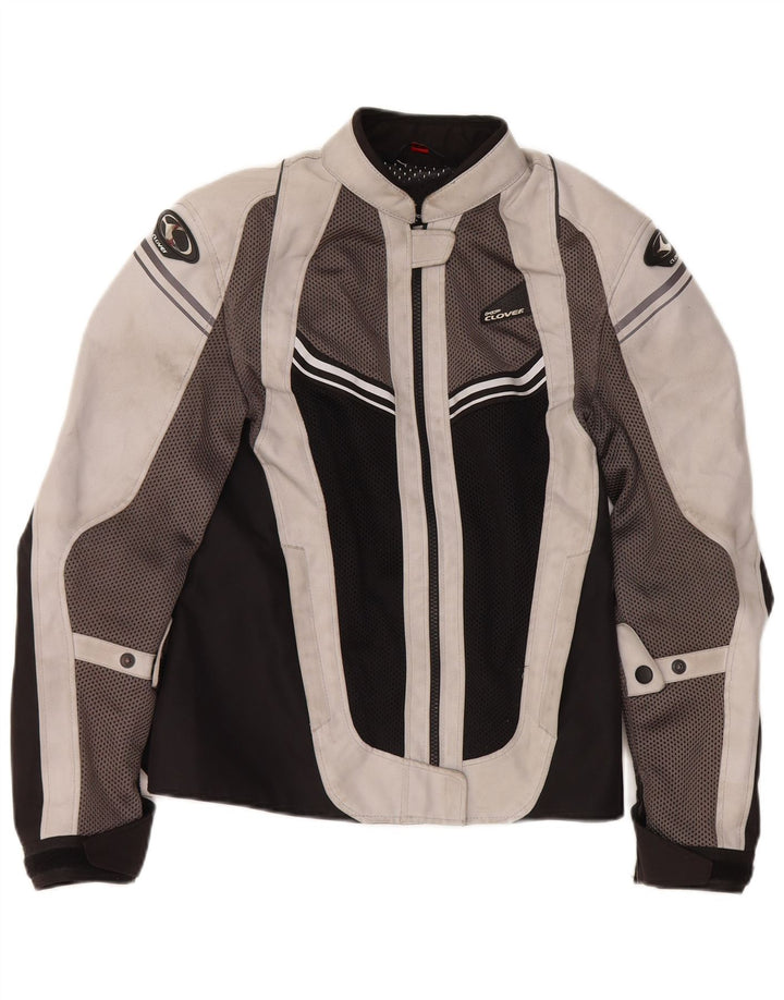 Clover Womens Graphic Racer Jacket UK 6 XS Multicoloured Colourblock
