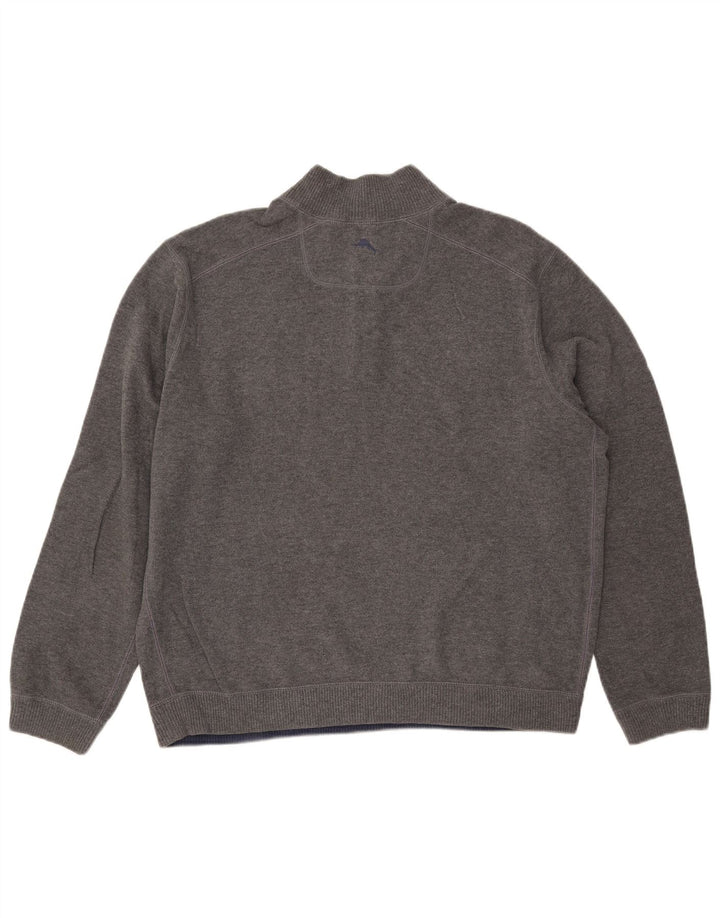 TOMMY BAHAMA Mens Zip Neck Jumper Sweater XL Grey