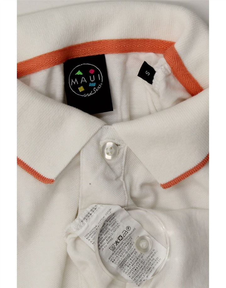 Maui and Sons Mens Polo Shirt Small White Cotton