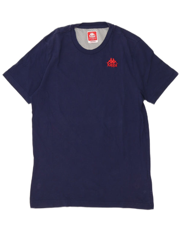 Kappa Herren-T-Shirt mit Grafik, mittleres Marineblau, Colourblock-Baumwolle