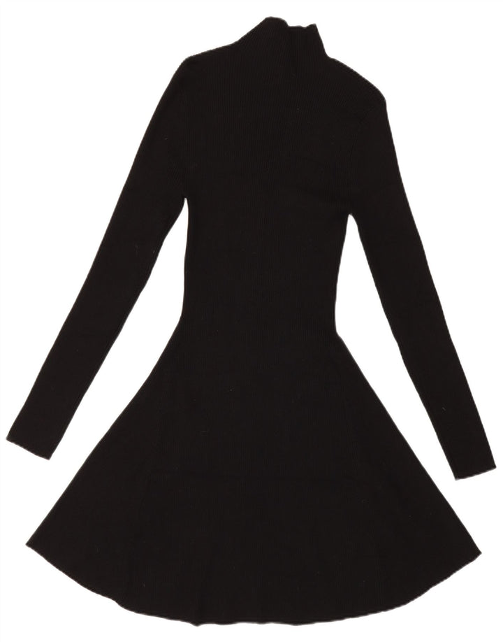 Zara Womens Jumper Dress UK 14 Medium Black Viscose