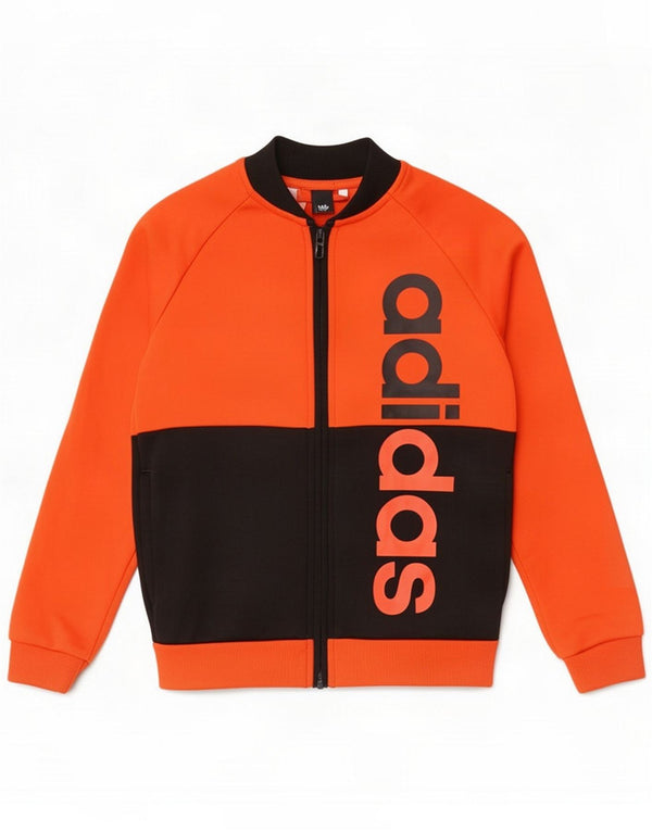 Veste de survêtement graphique Adidas pour garçons 9-10 ans Orange Colourblock