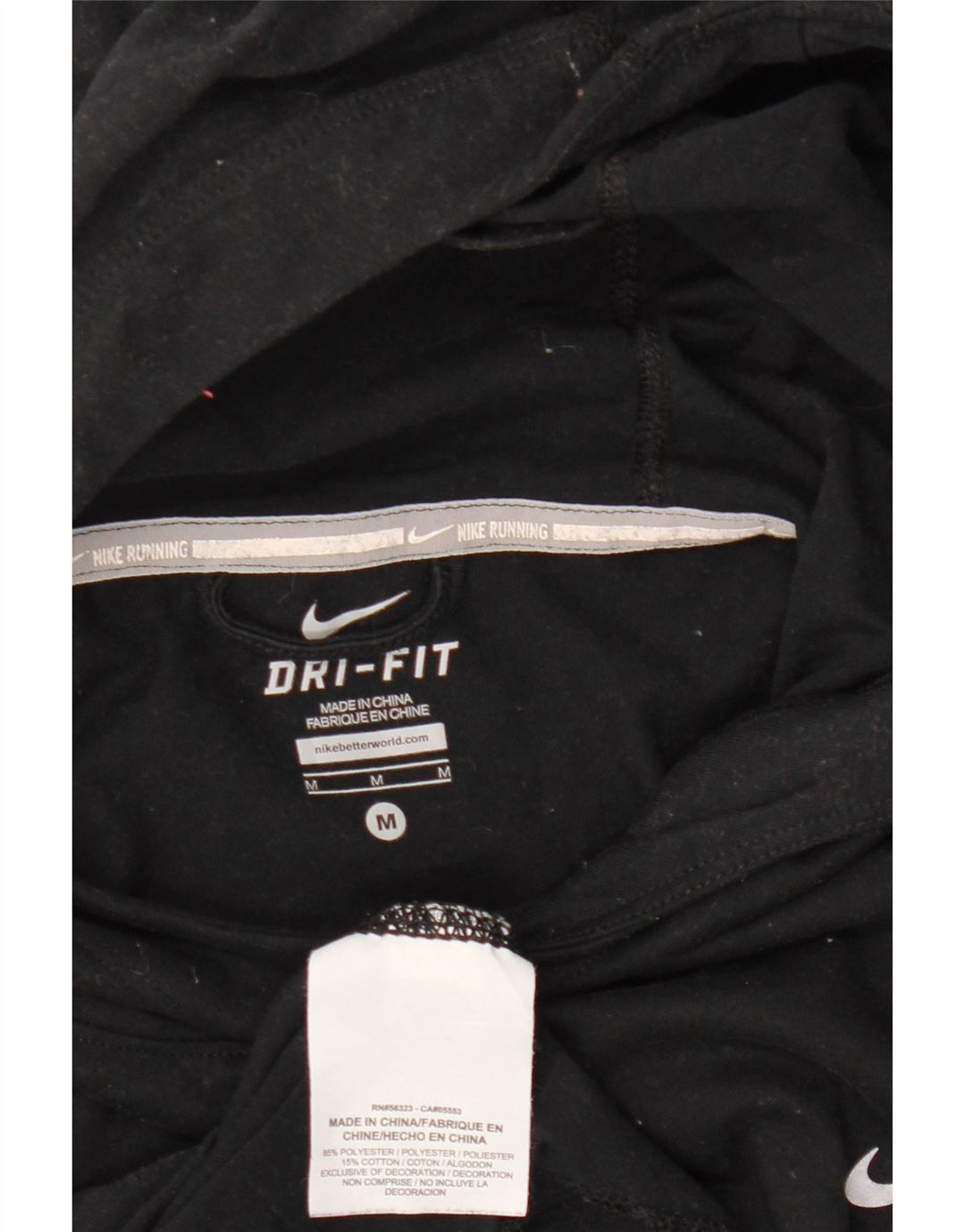 NIKE Γυναικεία κουκούλα Dri Fit Μακρυμάνικο UK 14 Μεσαίο Μαύρο Πολυεστέρας