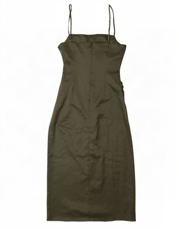 Zara Γυναικείο Αμάνικο Maxi Φόρεμα UK 10 Small Green Polyester