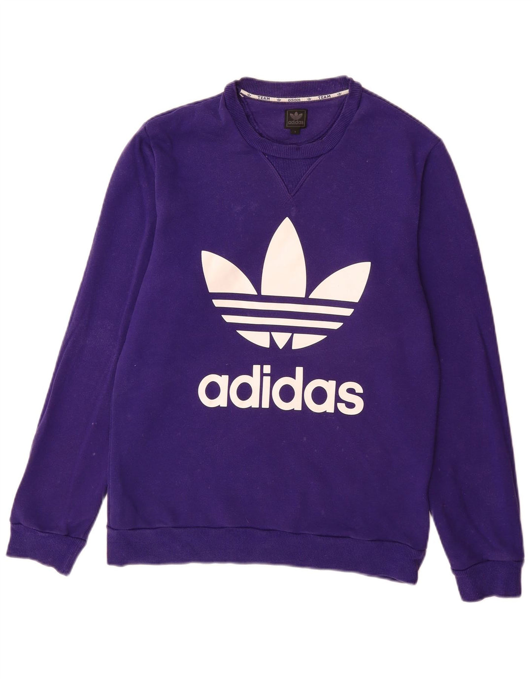 ADIDAS Mens Graphic Sweatshirt Jumper Small Purple