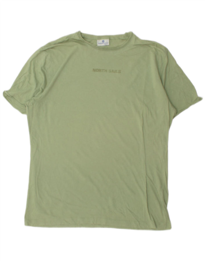 NORTH SAILS Mens Graphic T-Shirt Top Large Green Cotton