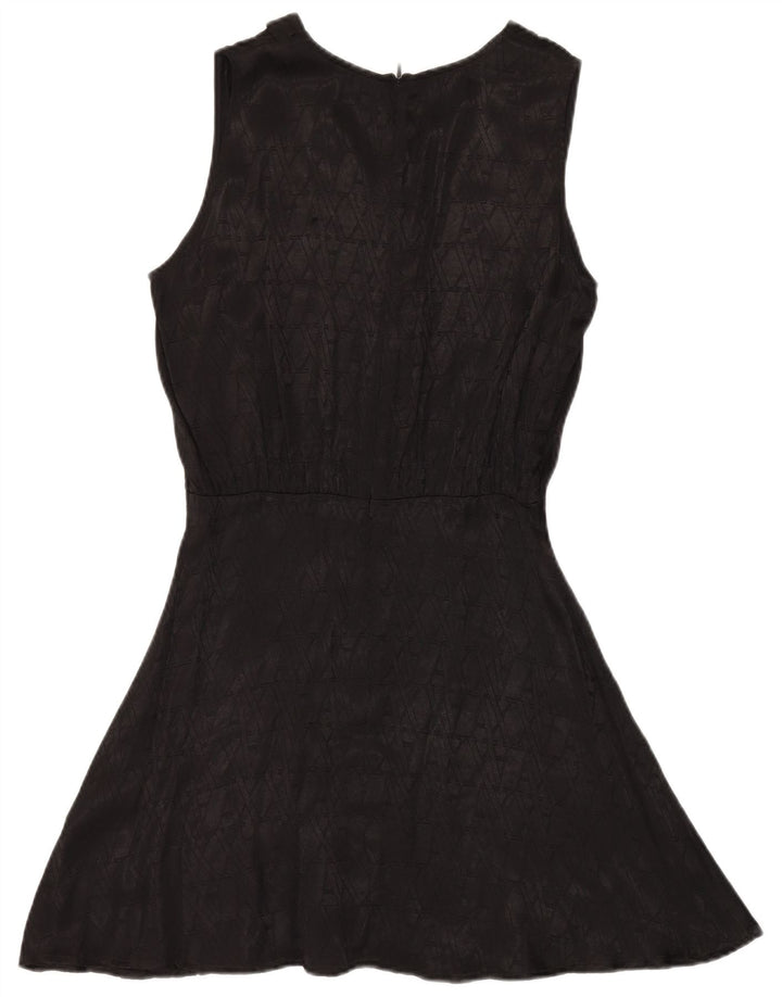 ARMANI EXCHANGE Womens Graphic Sleeveless A-Line Dress US 6 Medium Black