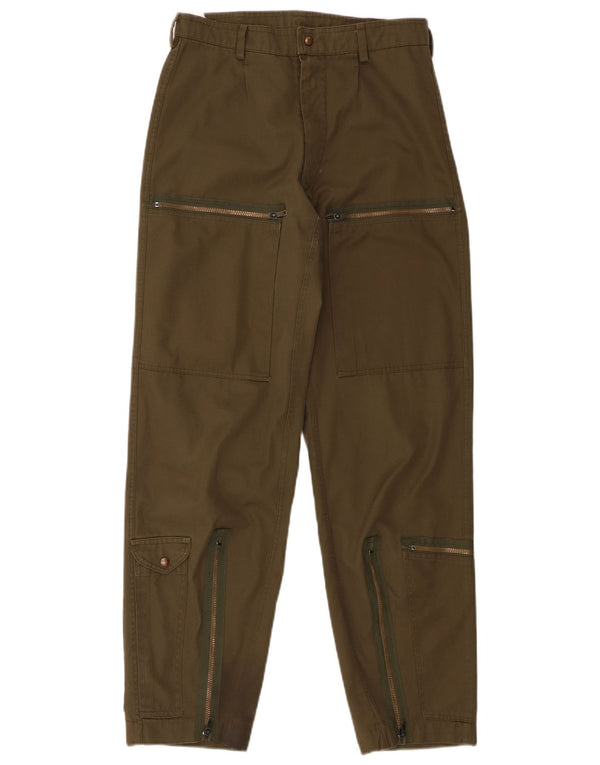 Męskie zwężane spodnie cargo w stylu vintage W30 L30 zielone