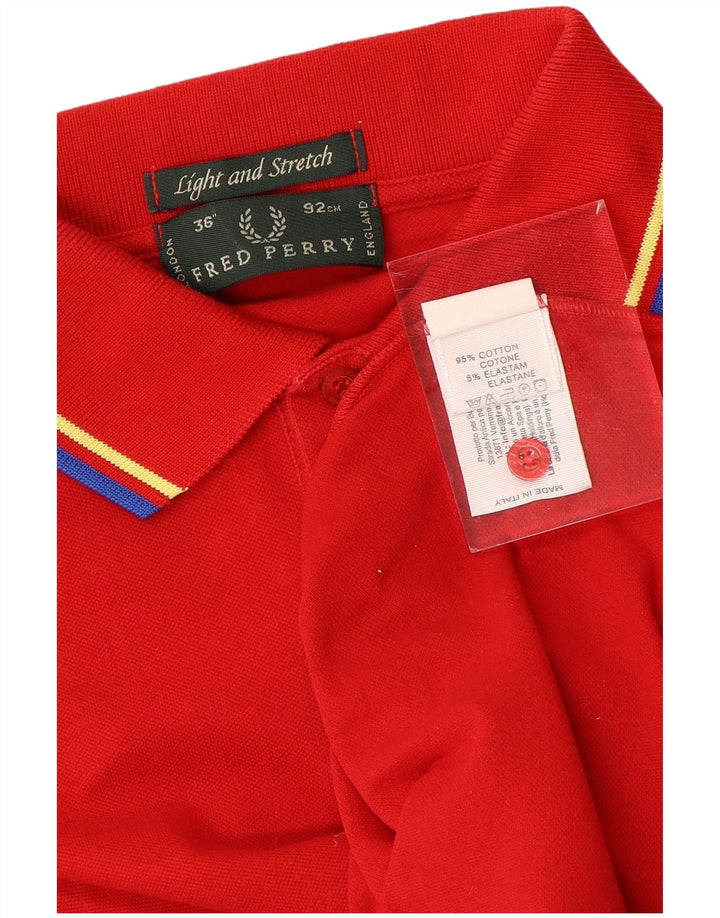 Fred Perry Mens Light and Stretch Polo Shirt XS Red Cotton