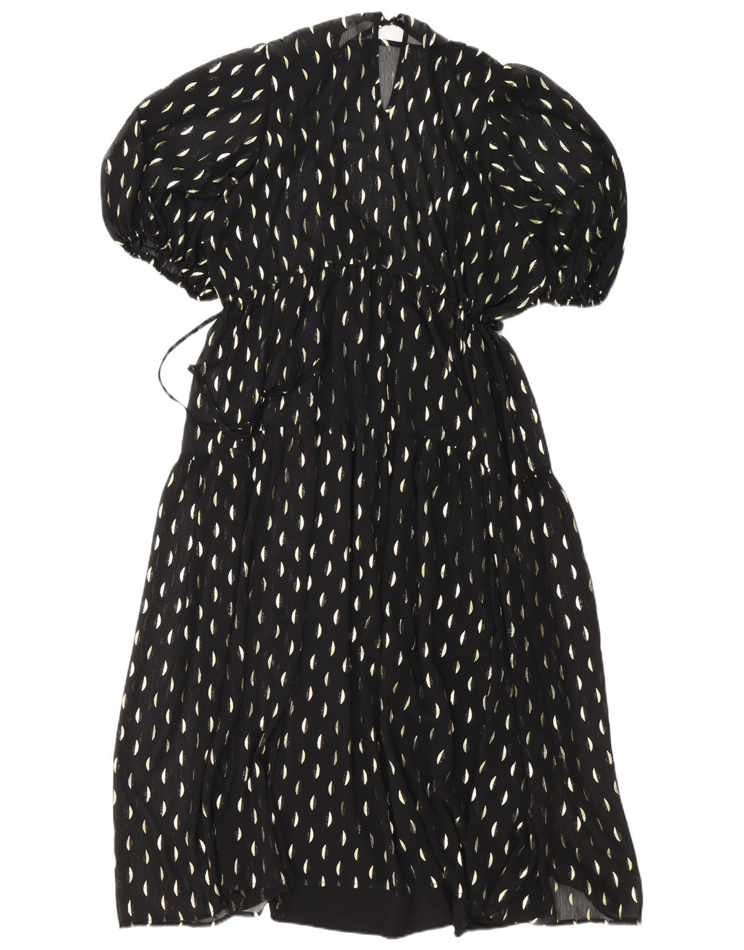 H&M Dame Maxikjole UK 14 Medium Sort Plettet Polyester