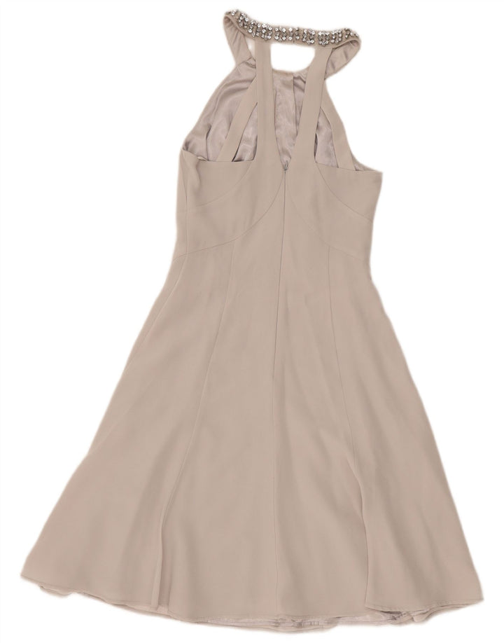 Monsoon Womens Halter Dress UK 6 XS Grey Acetate
