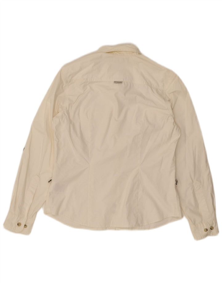 Columbia dameskjorte UK 12 Medium hvid bomuld