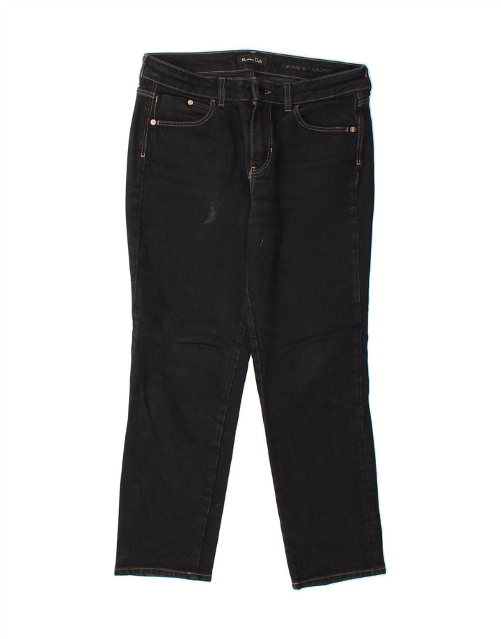 MASSIMO DUTTI Womens Mid Rise Cropped Jeans EU 40 Medium W30 L25 Black Vintage Massimo Dutti and Second-Hand Massimo Dutti from Messina Hembry 