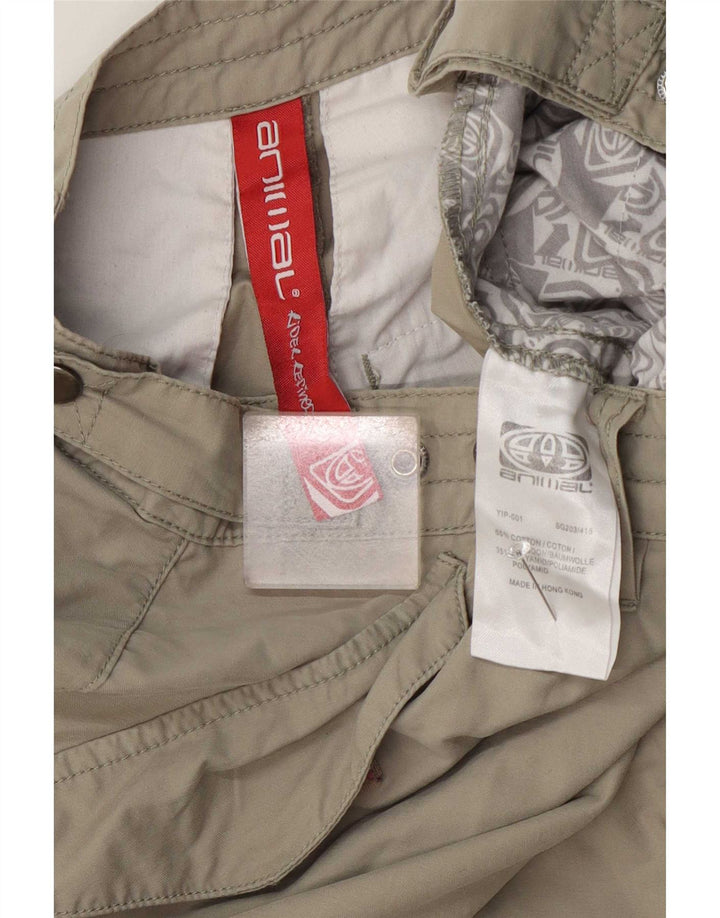 Animal Mens Cargo Shorts Small W29 Khaki Cotton