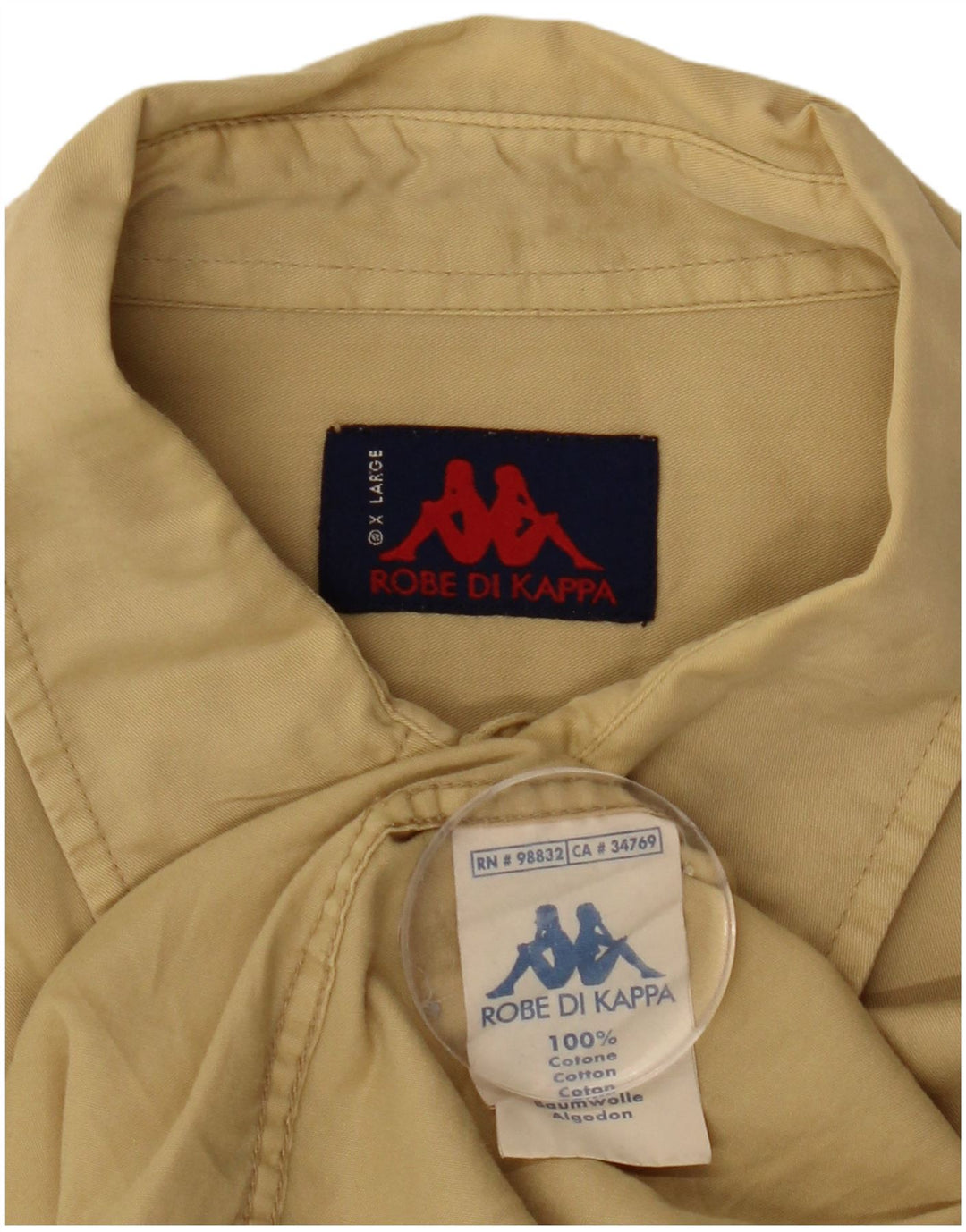 KAPPA Mens Shirt XL Beige Cotton